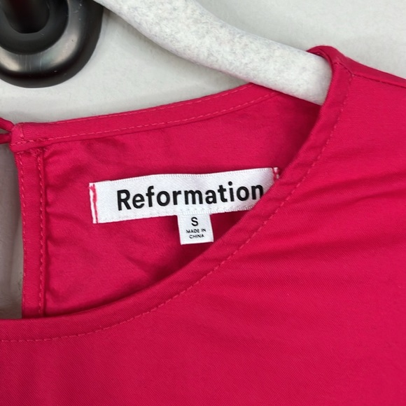 Reformation Rita pink puff sleeve midi dress - Picture 6 of 10